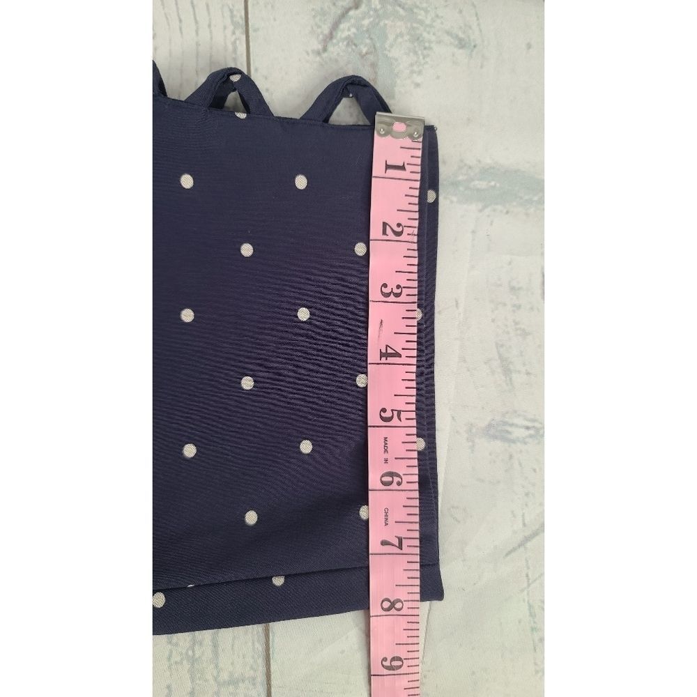 Joe B 3X Pull On Capri Pants Blue Cream Polka Dot Criss Cross Open Ankle Stretch - Picture 8 of 9